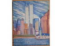 "Gemenii" - ulei, de un cunoscut pictor bulgar (1931-2014)