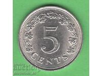 (¯`'•.¸ 5 cents 1972 MALTA ¸.•'´¯)