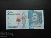 КОЛУМБИЯ  2000  2 000  ПЕСОС  2015  НОВА  UNC