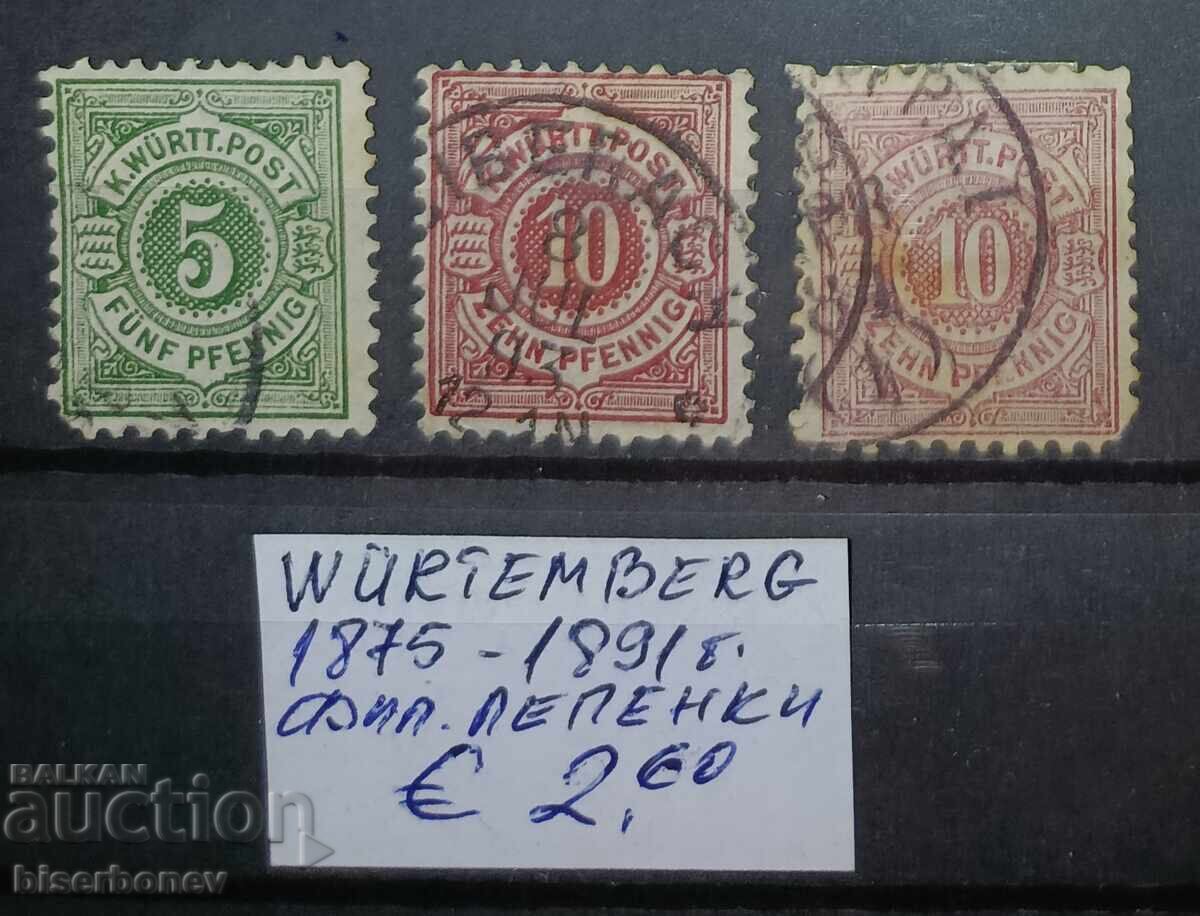 1875, Germania, Württemberg, urme de bandă adezivă