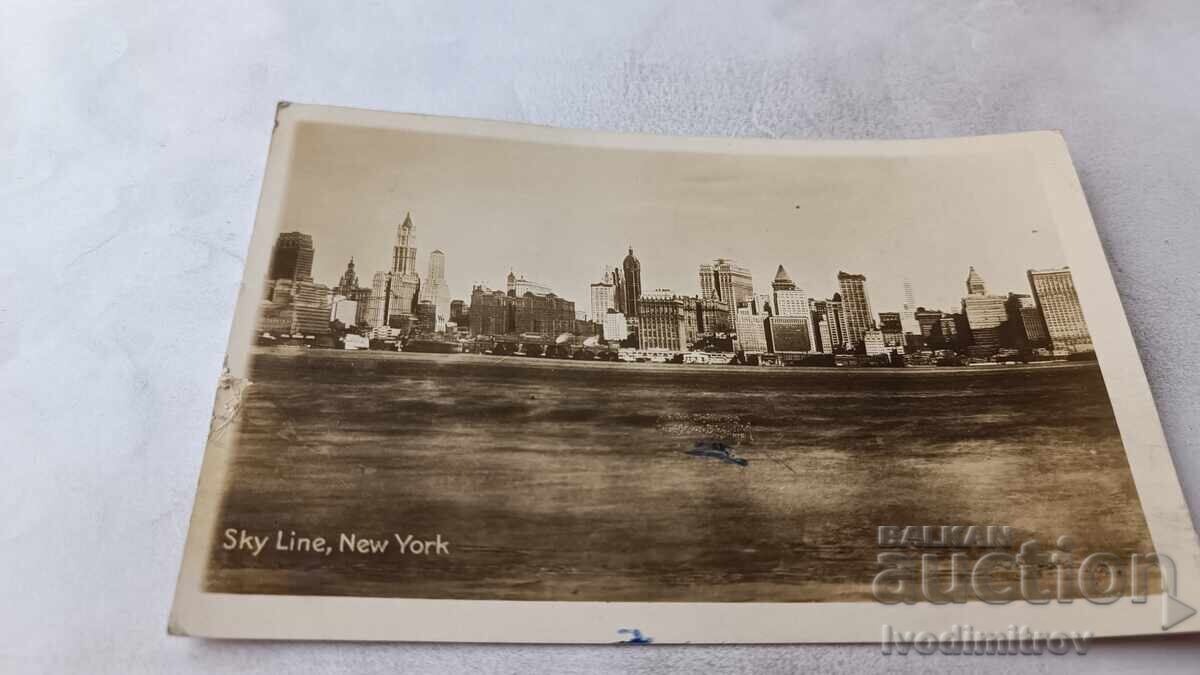 Пощенска картичка New York City Sky Line 1929 Пощенска картичка New York City Sky Line 1929