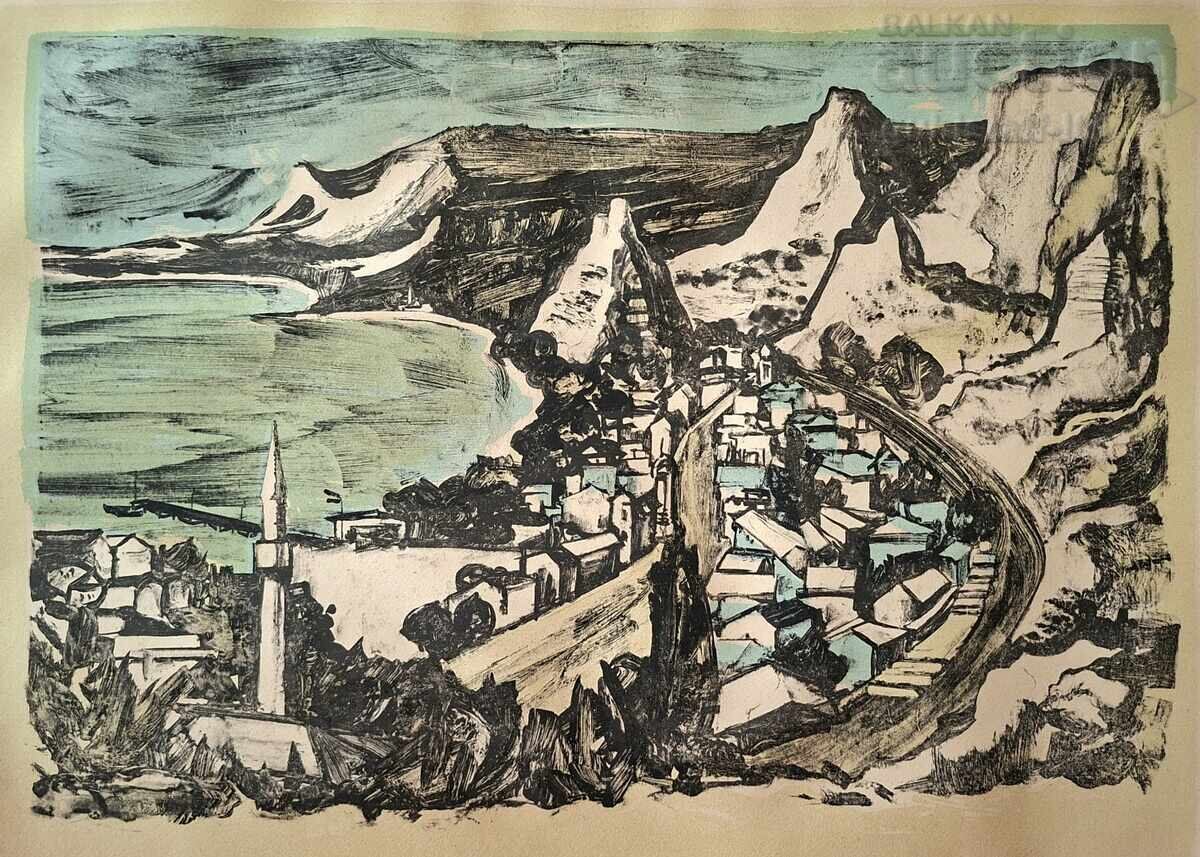 Tablou, grafică, "Balcic", art. J. Kosturkova (1927-2010) cu preț € 260.00 | 508.52 BGN