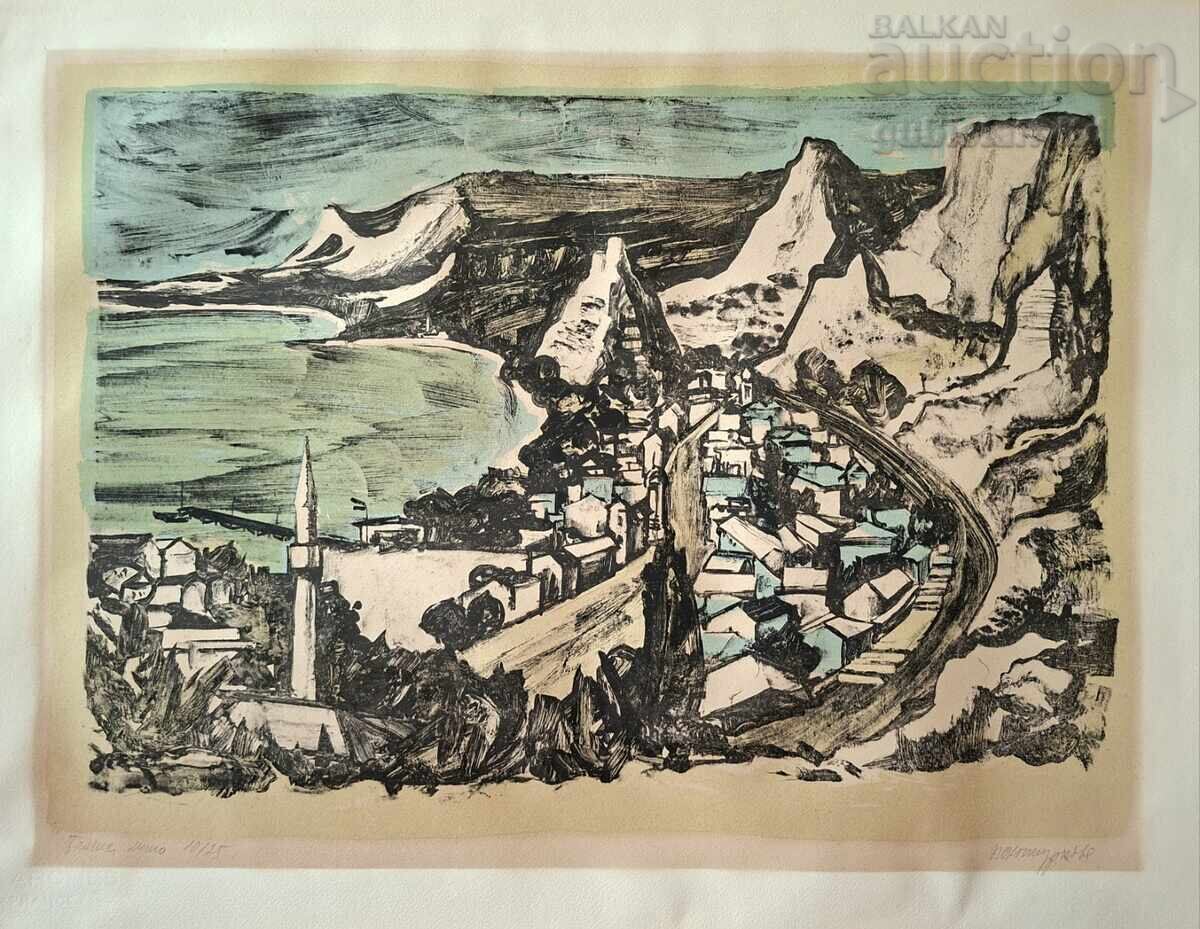 Tablou, grafică, "Balcic", art. J. Kosturkova (1927-2010)