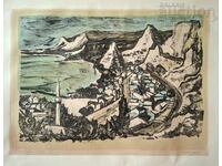 Tablou, grafică, "Balcic", art. J. Kosturkova (1927-2010)