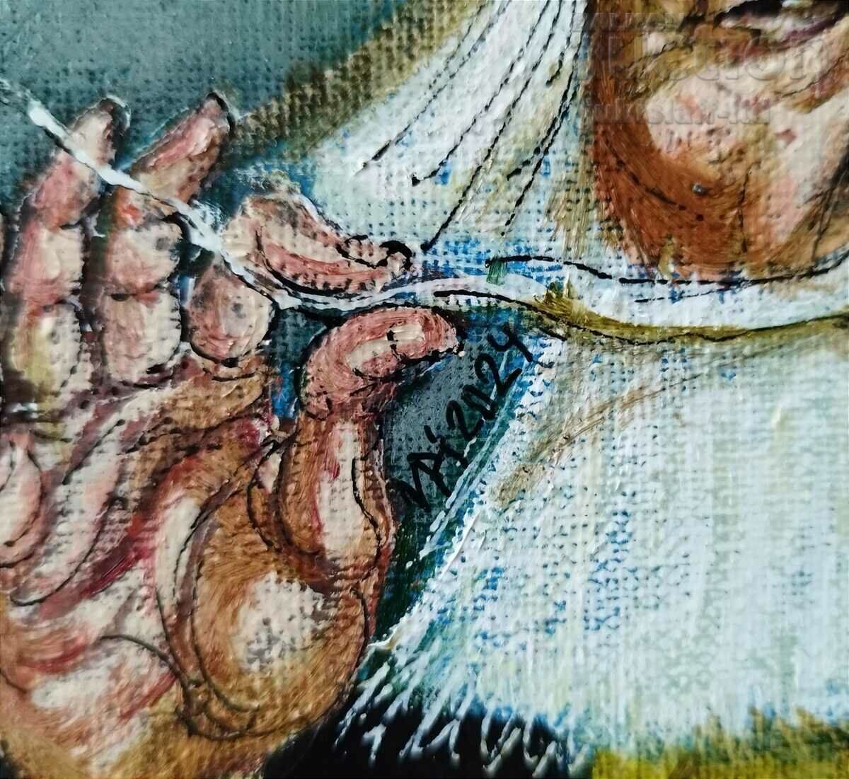 Painting "Grandpa Pop Stavri", art. Ivaylo Dimitrov with price € 170.00 | 332.49 BGN