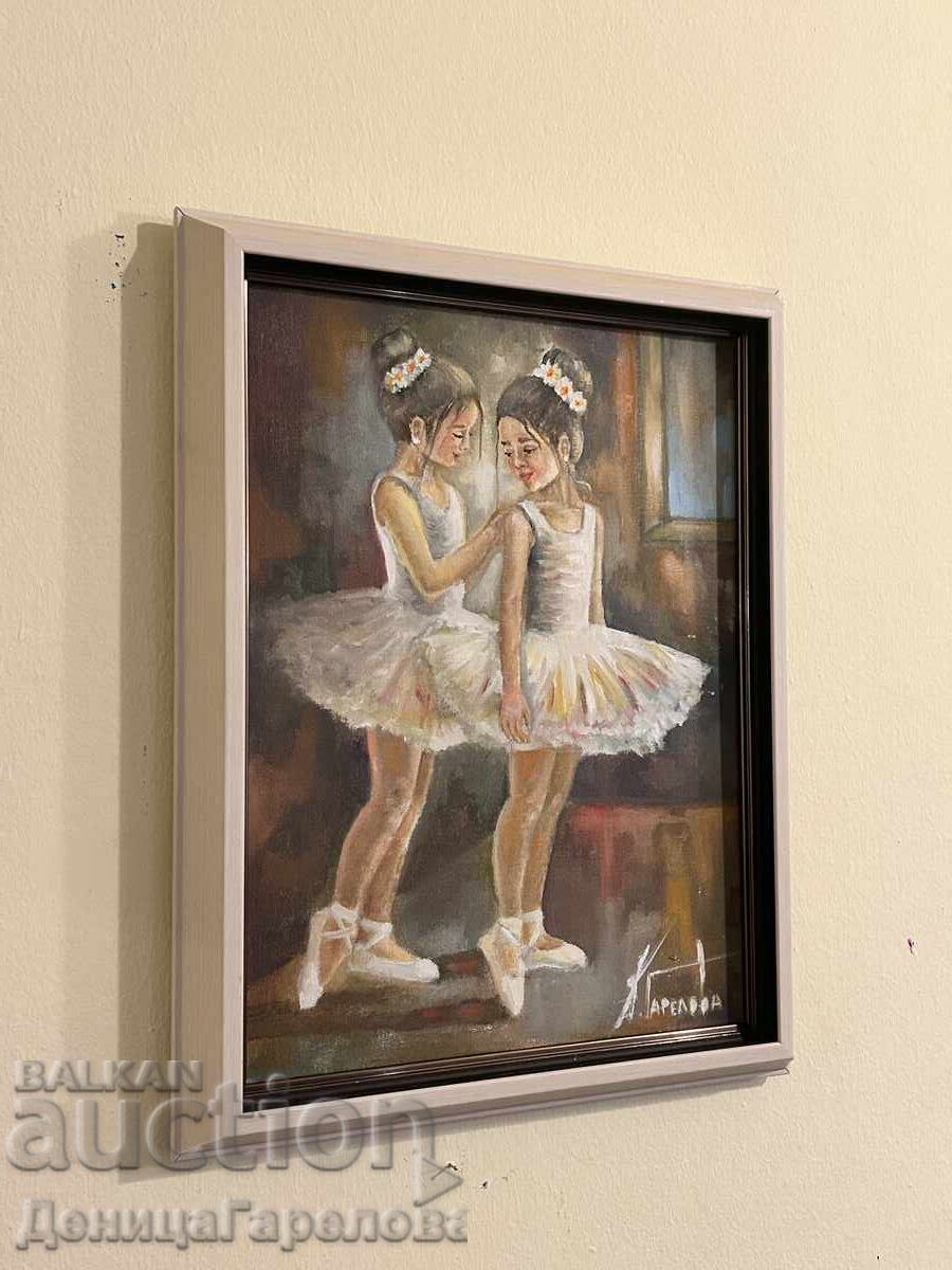 Denitsa Garelova painting 30/40 "Two Future Prima Ballerinas" with price € 75.00 | 146.69 BGN
