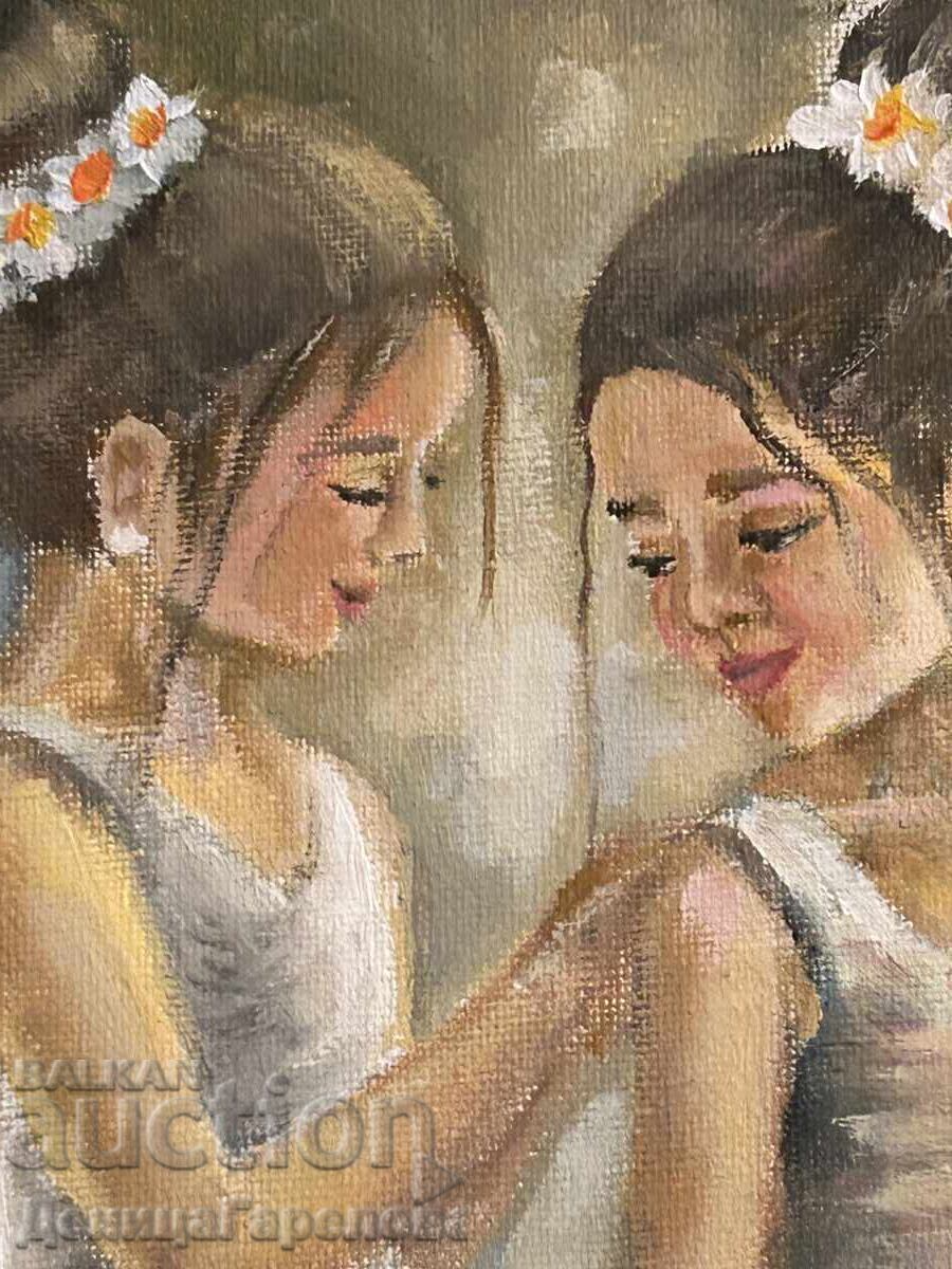 Delivery of Denitsa Garelova painting 30/40 "Two Future Prima Ballerinas"