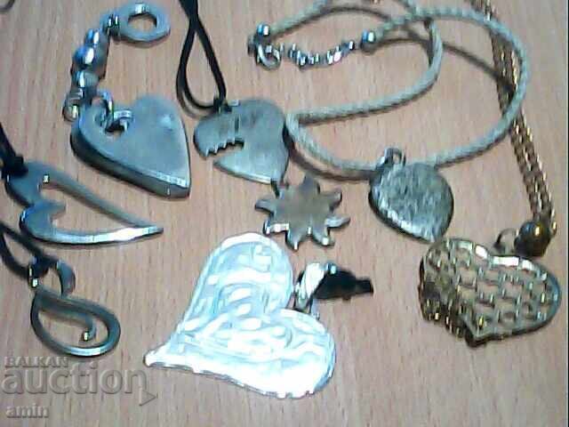 Coliere vechi argintate cu inimioare - 5