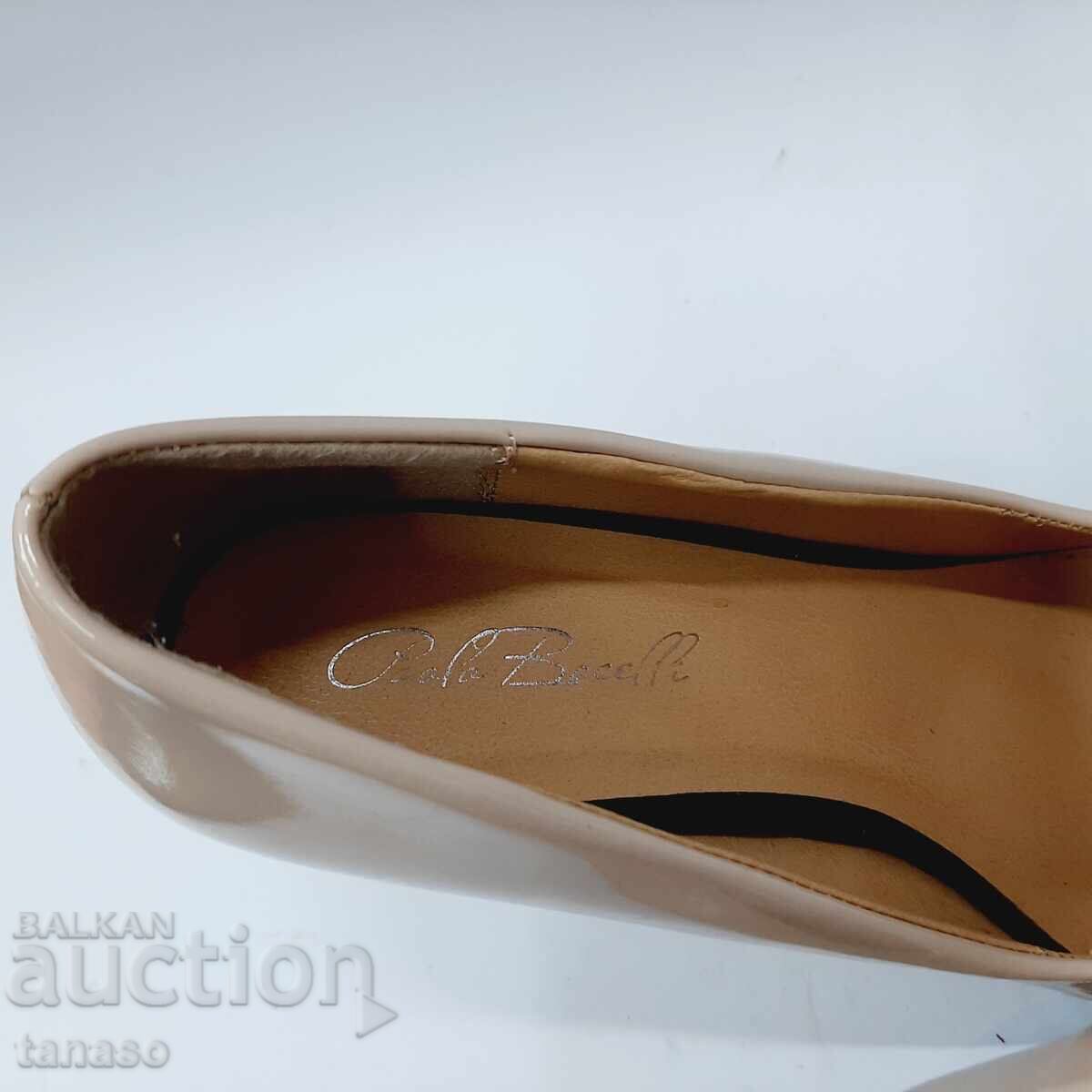 Pantofi vintage italieni cu toc înalt Paola Bacelli, culoarea bej - 6