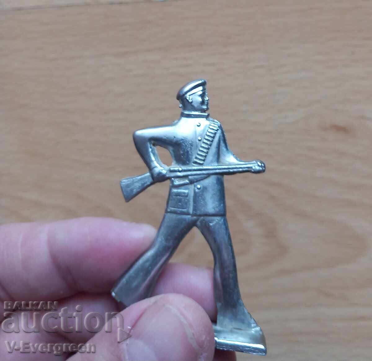 Old metal soldier, socialist figure