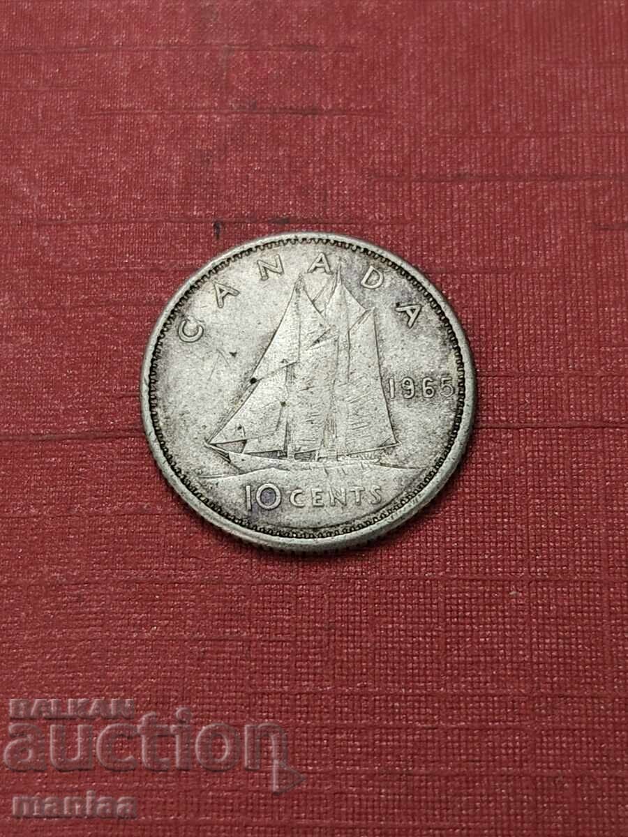 10 cenți 1965 Canada Argint! cu preț € 15.00 | 29.34 BGN