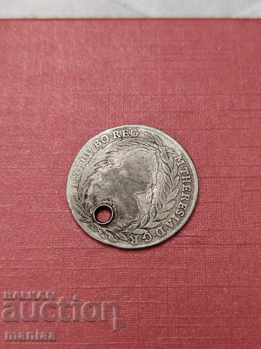 Livrarea 1/3 taler 1780 Argint