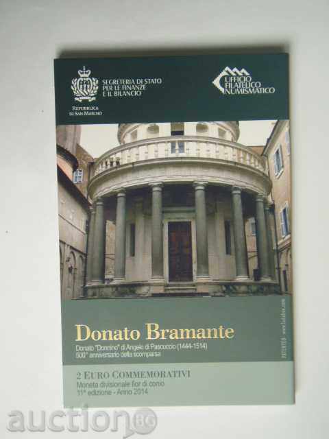Аукцион 2 Euro 2014 San Marino "Bramante" Сан Марино Unc (2 евро) /1