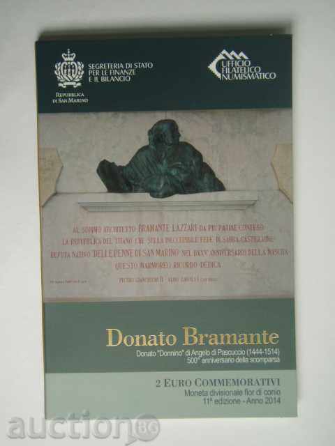 Доставка на 2 Euro 2014 San Marino "Bramante" Сан Марино Unc (2 евро) /1