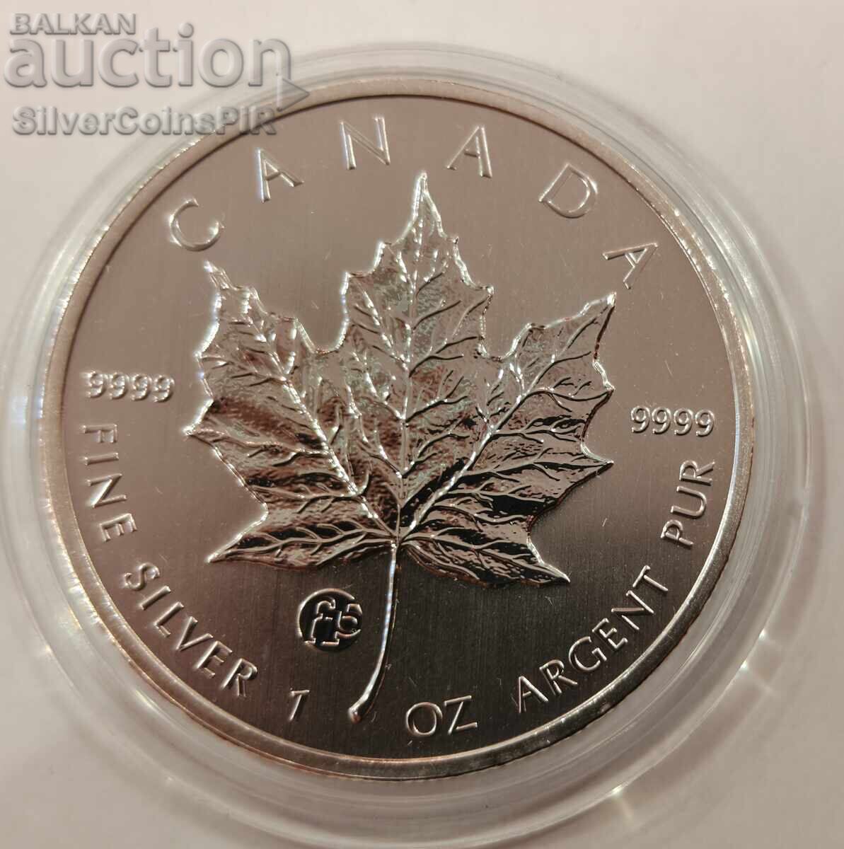 Silver 1 oz F15 Maple Leaf 2013 5 Dollars Canada with price € 52.00 | 101.70 BGN