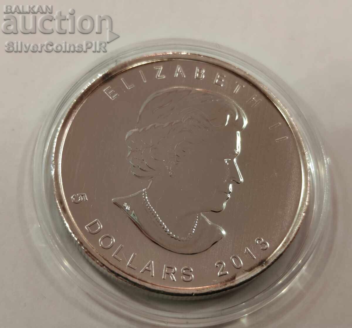 Silver 1 oz F15 Maple Leaf 2013 5 Dollars Canada - 6