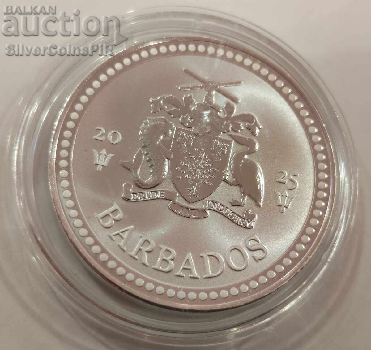 Delivery of Silver 1 oz Trident 2025 Barbados