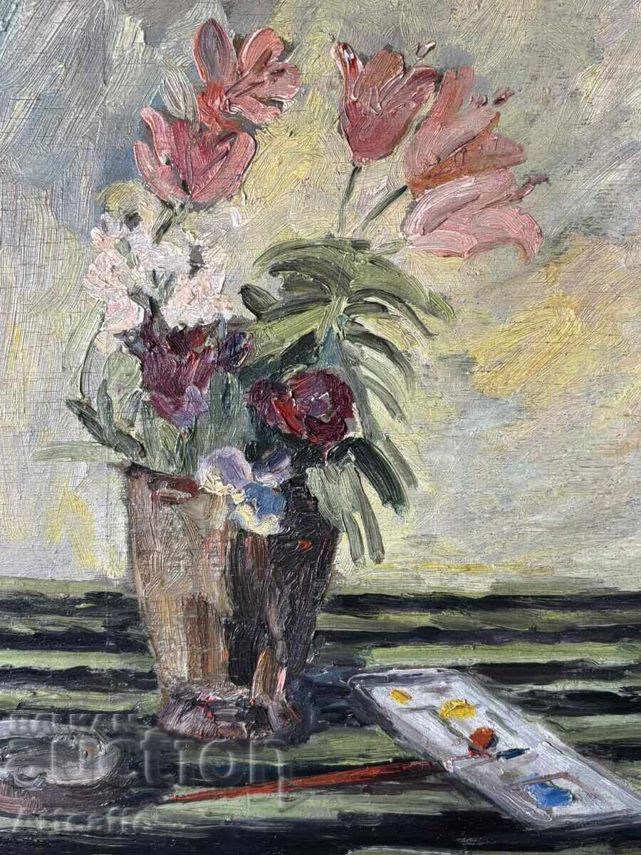 Πασκάλ Στρουζέφ-1960, λάδι σε ξύλο, αναπαλαιωμένο, κορνιζαρισμένο - 5