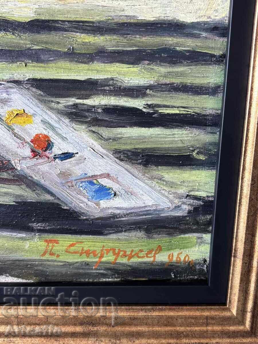 Πασκάλ Στρουζέφ-1960, λάδι σε ξύλο, αναπαλαιωμένο, κορνιζαρισμένο - 6