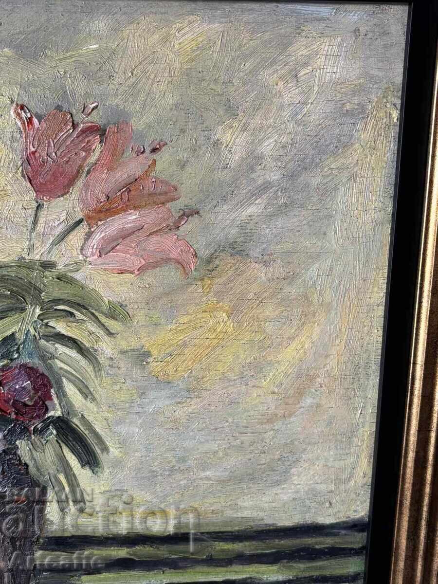 Πασκάλ Στρουζέφ-1960, λάδι σε ξύλο, αναπαλαιωμένο, κορνιζαρισμένο - 7