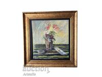 Πασκάλ Στρουζέφ-1960, λάδι σε ξύλο, αναπαλαιωμένο, κορνιζαρισμένο