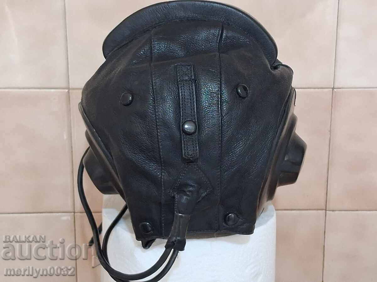 Кожен шлемофон на пилот изтребител шлем СССР каска авиатор с цена € 71.96 | 140.74 лв.