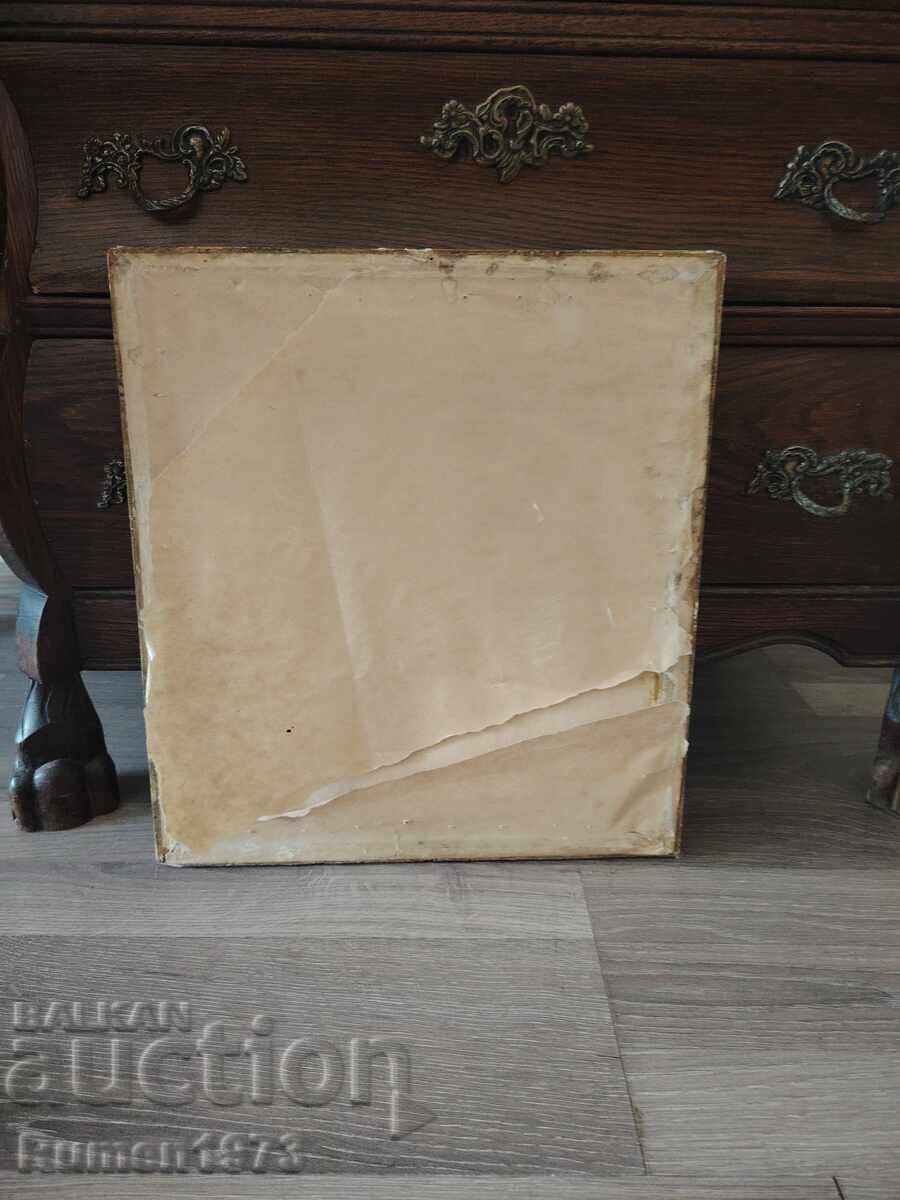 Licitație Tablou vechi acuarelă, motive populare