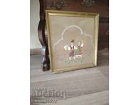 Стара картина акварел, народни мотиви