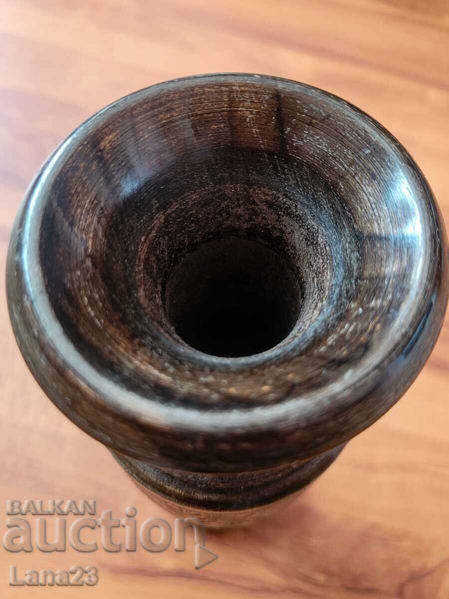 Hand-carved wooden vase - 6