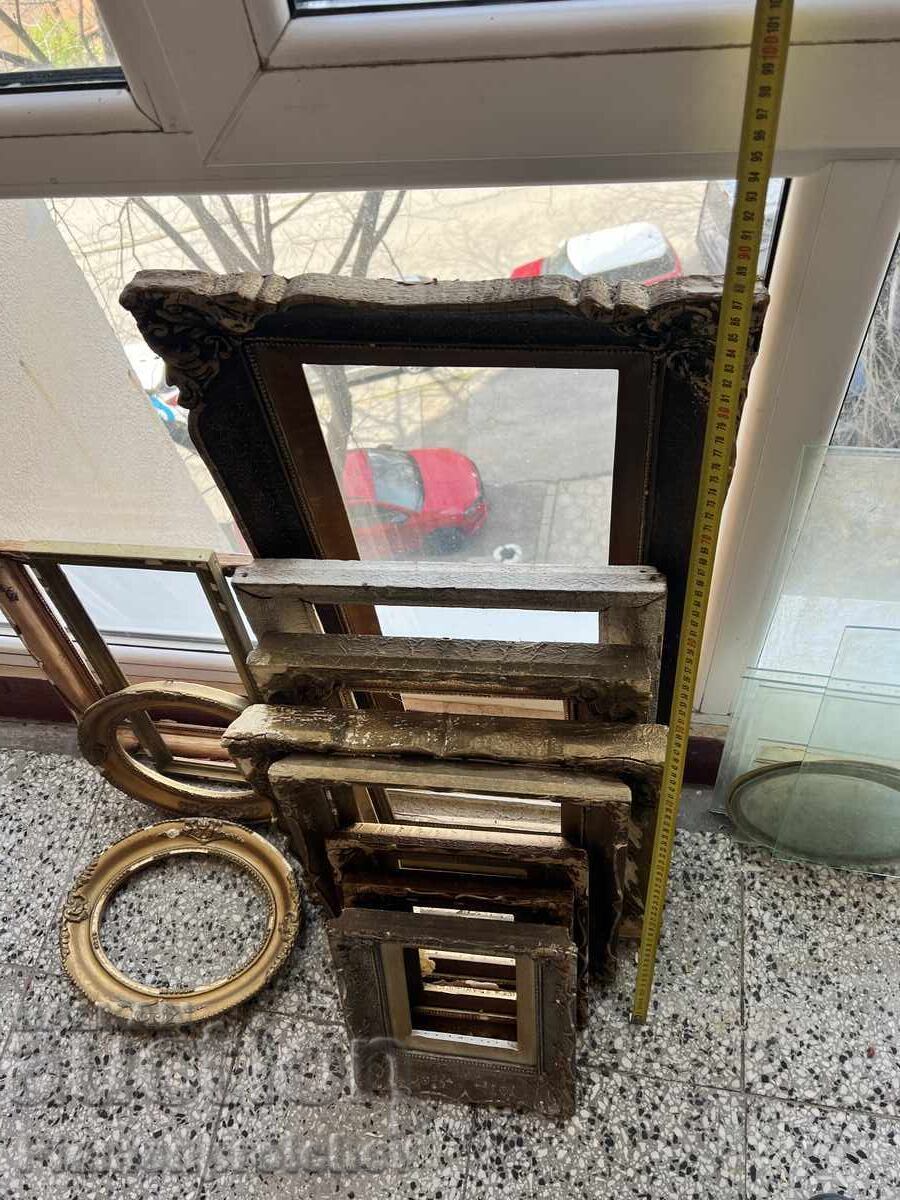 12 BUCĂȚI RAMĂ VECHE ȘI 11 BUCĂȚI STICLĂ - 5