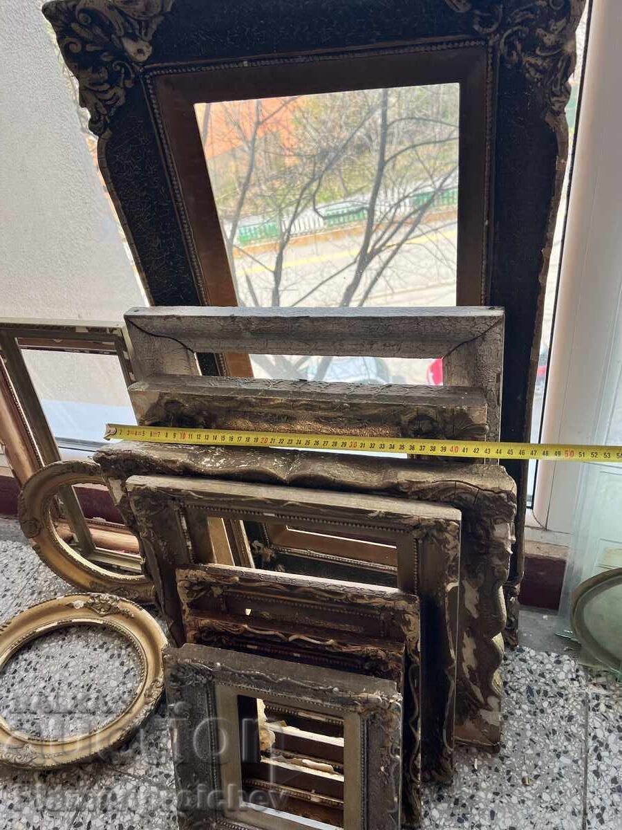 12 BUCĂȚI RAMĂ VECHE ȘI 11 BUCĂȚI STICLĂ - 7