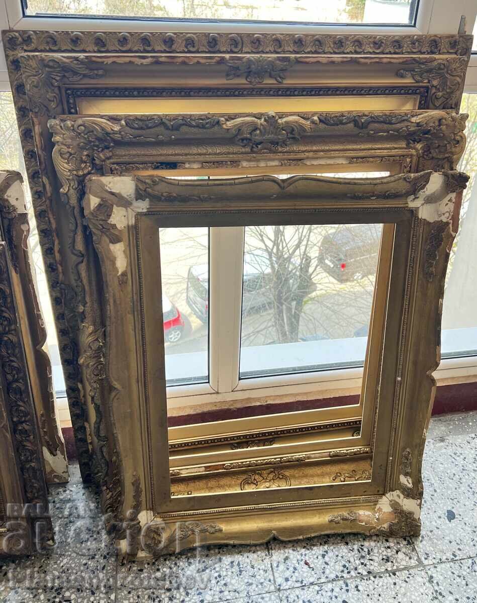 Licitație 7 BUCĂȚI RAMĂ VECHE MARE ȘI 5 BUCĂȚI STICLĂ