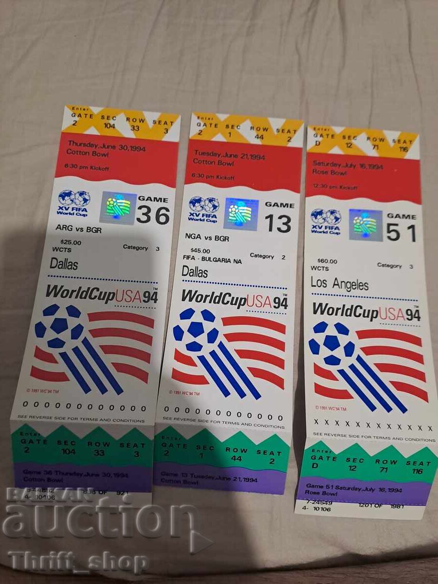 SUA 94' - Bilete la fotbal pentru Bulgaria