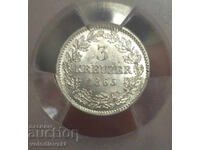 3 Kreuzer 1865 Bavaria Top 10 MS64