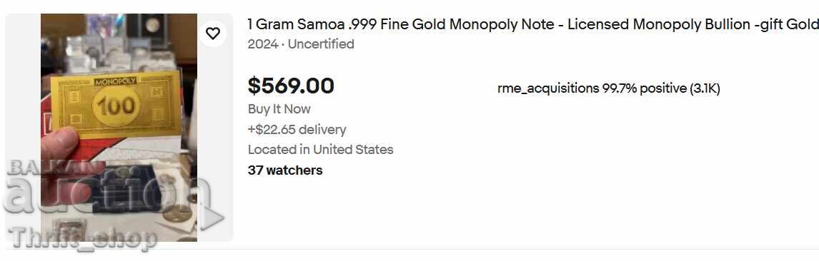 Lingouri de aur ediție limitată Monopoly! Două bucăți - 6