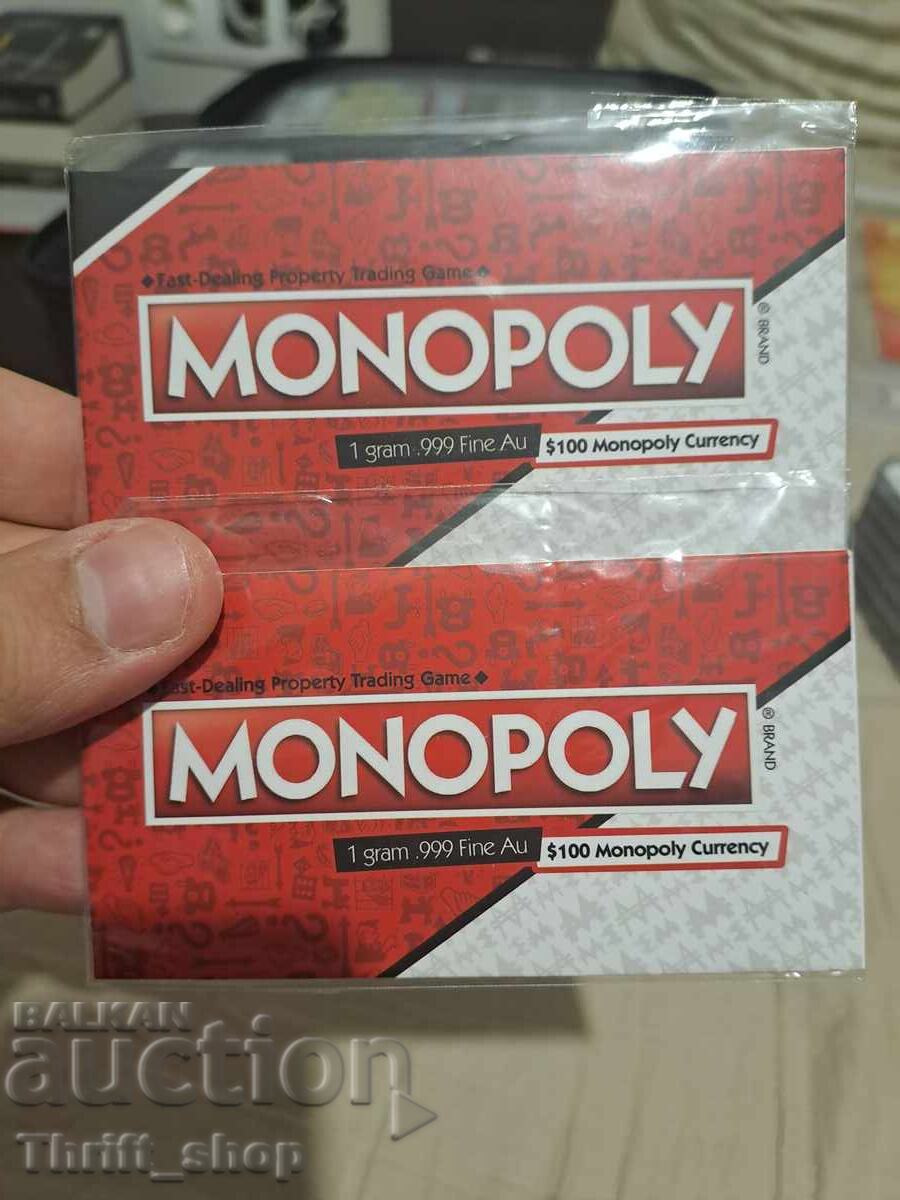 Lingouri de aur ediție limitată Monopoly! Două bucăți