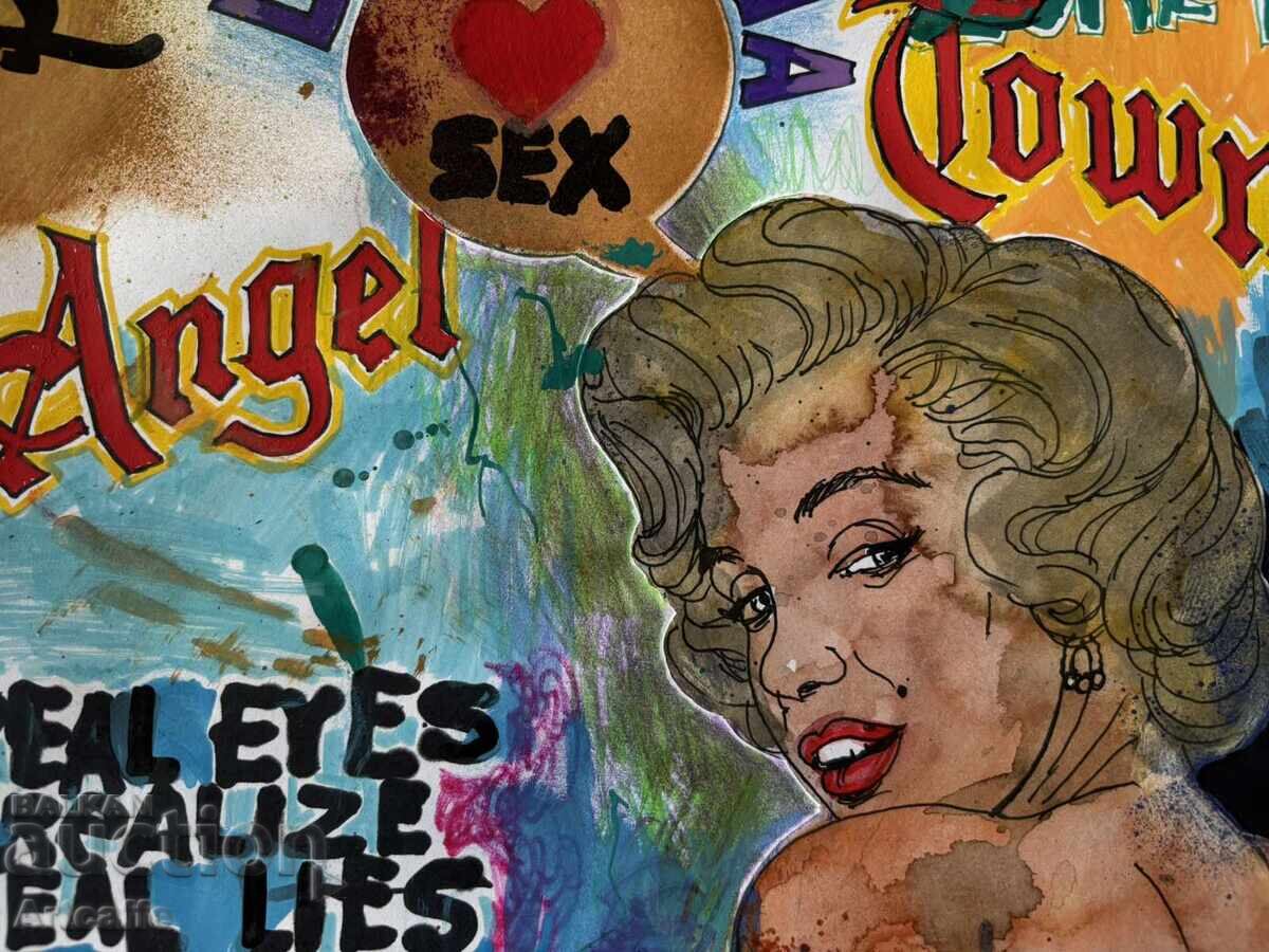 Livrarea Edgar Gomez - tehnică mixtă, semnată, 2025