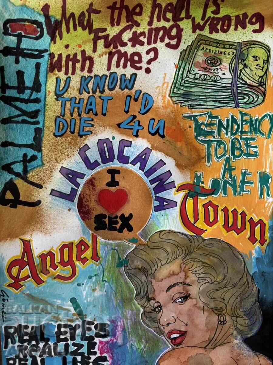 Edgar Gomez - tehnică mixtă, semnată, 2025 - 5