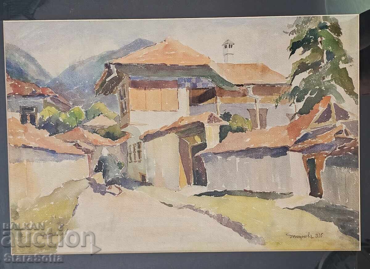 Tablou Dimitar Paunov peisaj 1936 cu preț € 650.00 | 1271.29 BGN