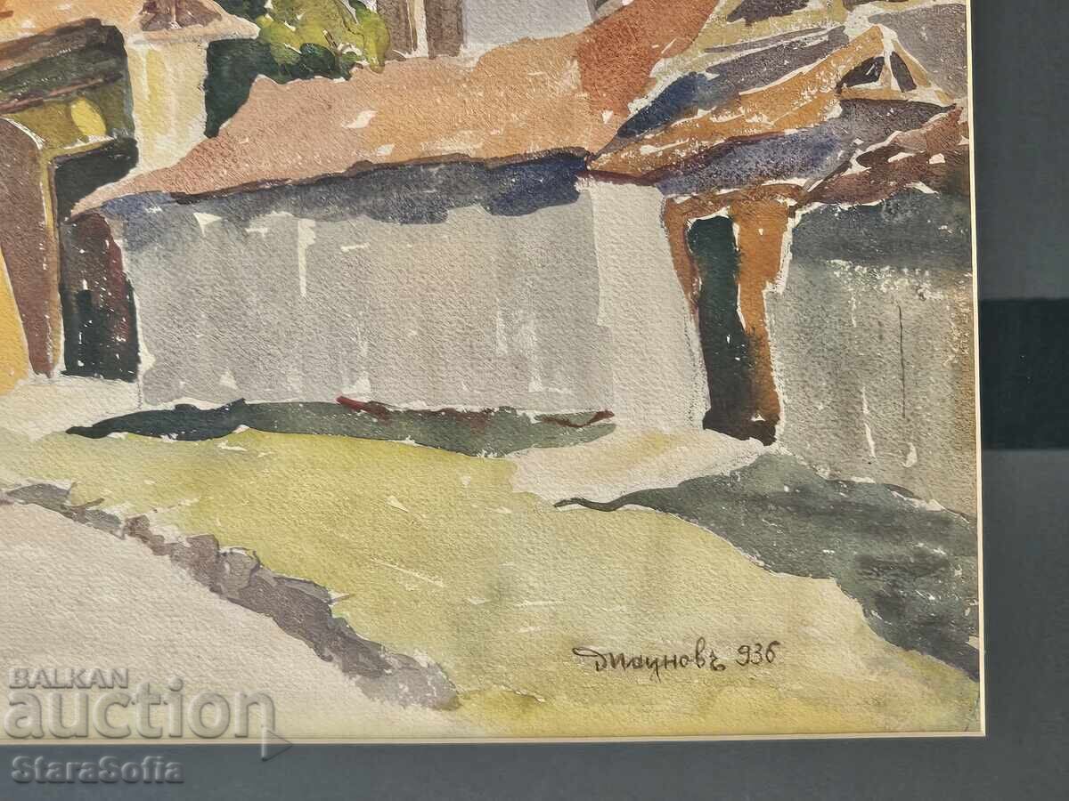 Auction  Painting by Dimitar Paunov landscape 1936