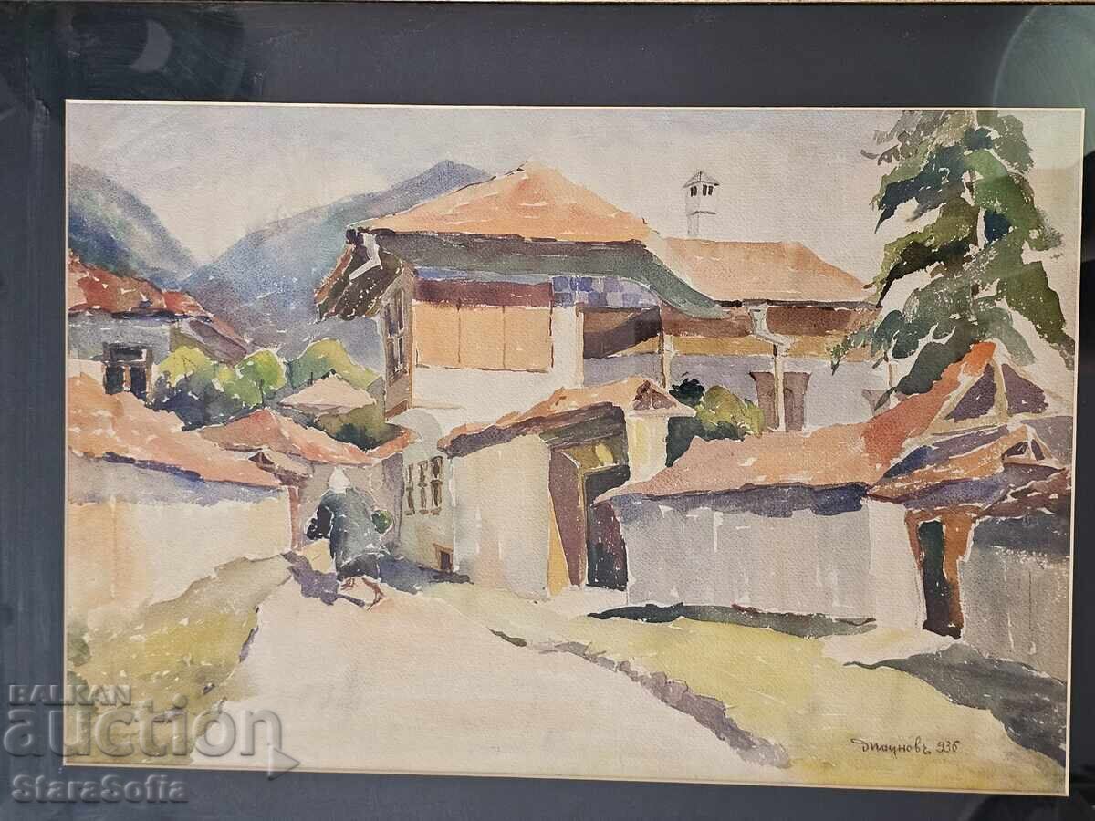 Painting by Dimitar Paunov landscape 1936 - 5