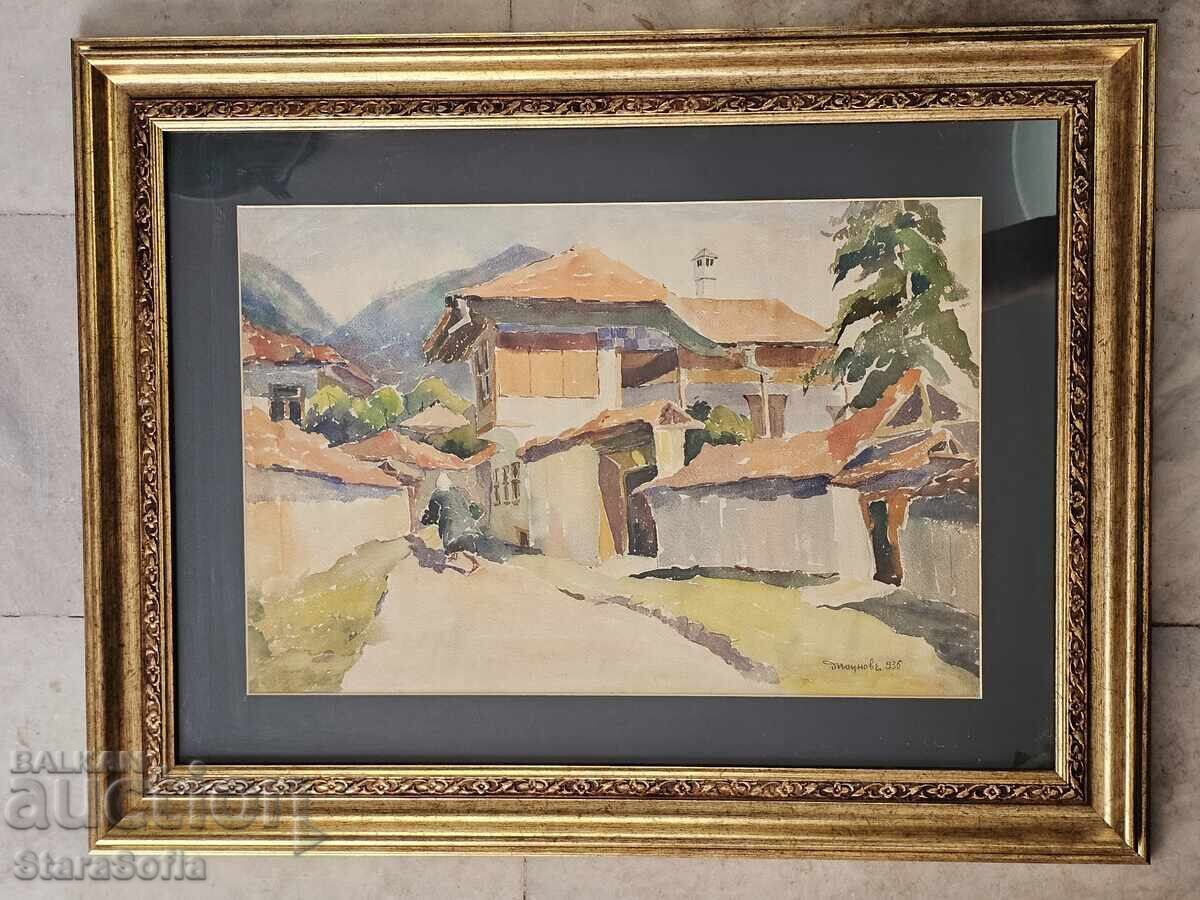 Painting by Dimitar Paunov landscape 1936