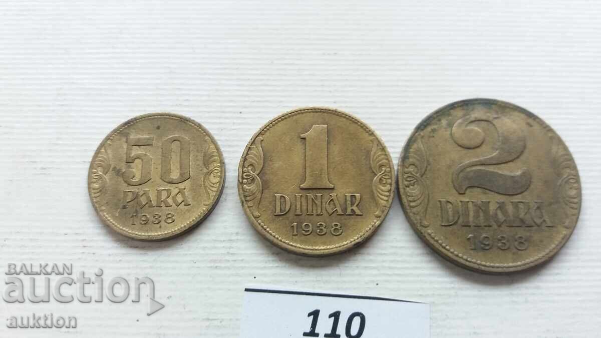 Licitație 50 de bani 1 și 2 dinari 1938