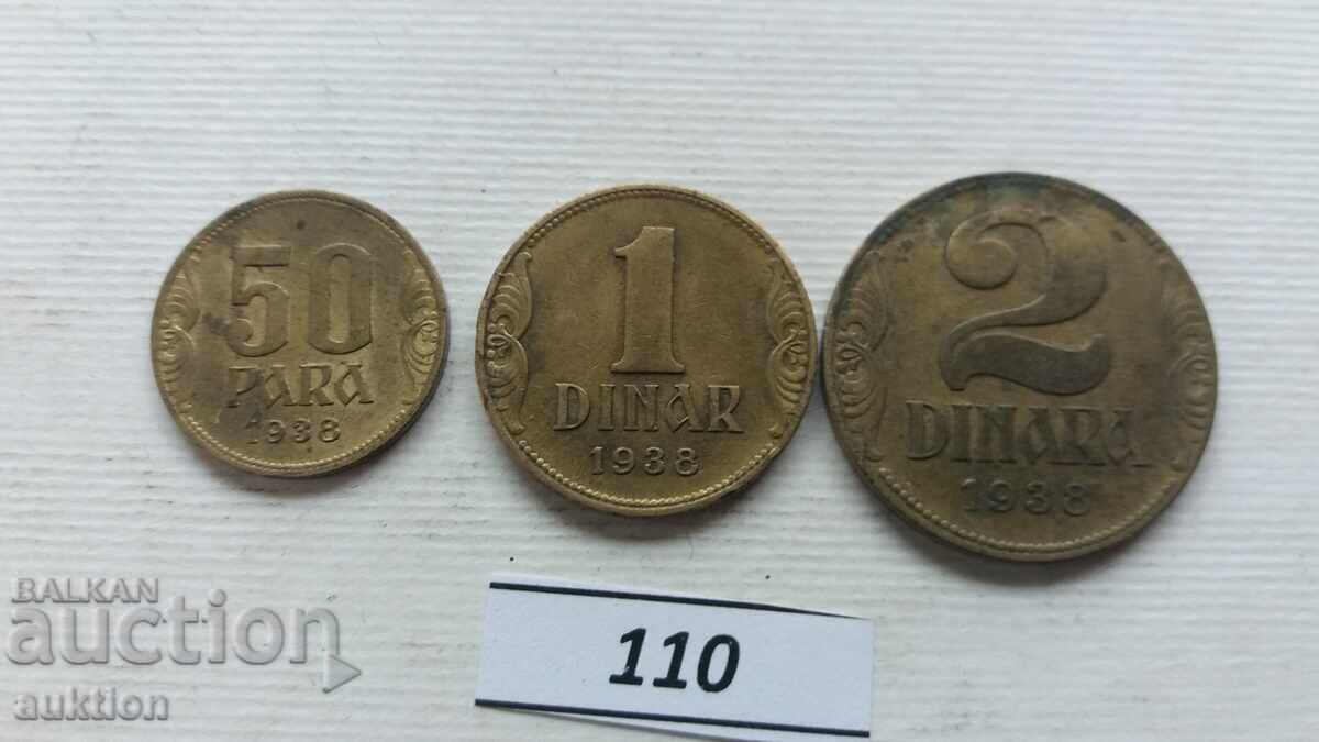 50 de bani 1 și 2 dinari 1938