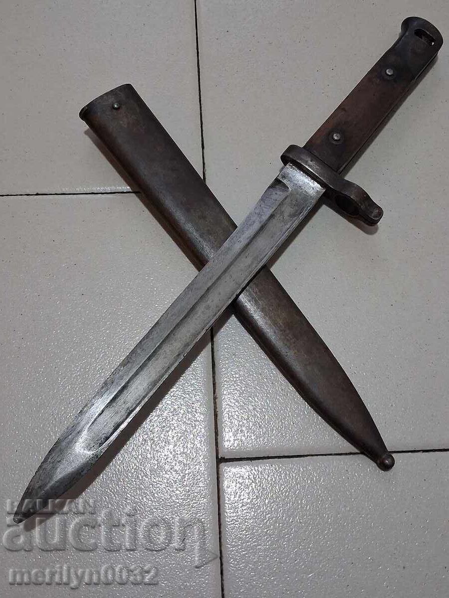 Licitație Baionetă germană cu teacă pentru pușcă M-88, rară, marcată 1916