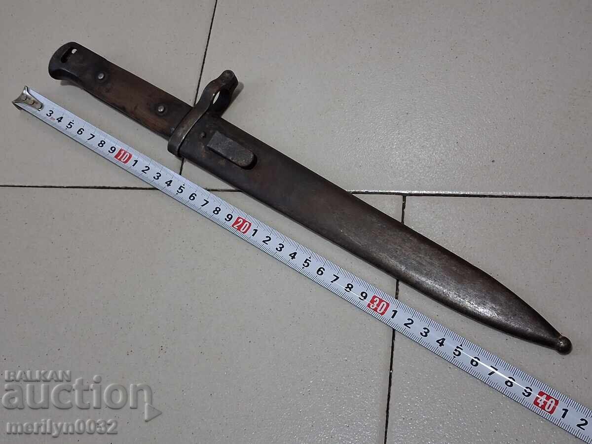 Baionetă germană cu teacă pentru pușcă M-88, rară, marcată 1916 - 5