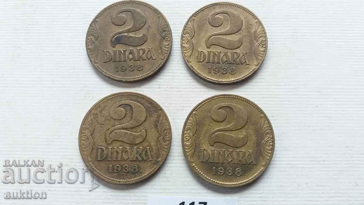 2 DINARI 1938 - 4 BUCĂȚI