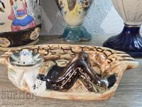 Scrumieră vintage din porțelan „Jersey Pottery”