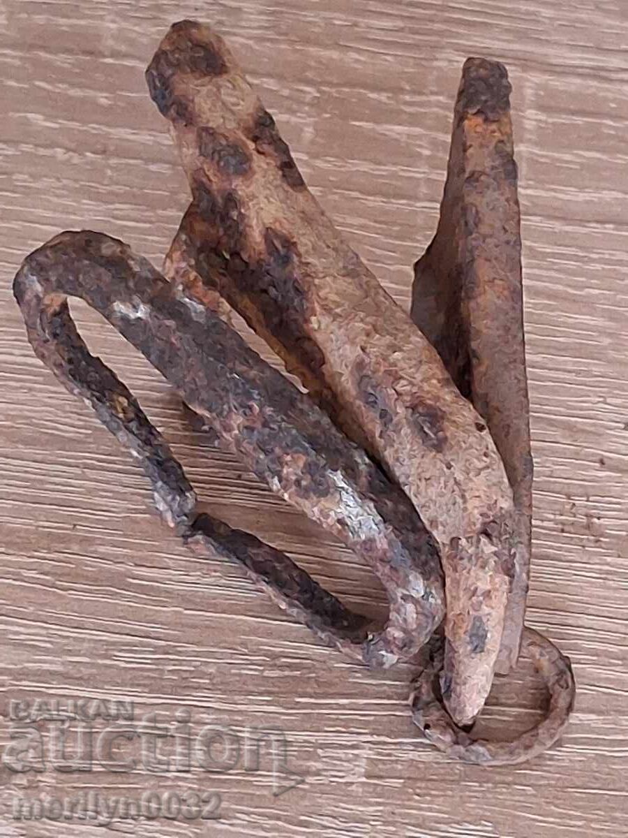 Amanete vechi de 200 de ani, amnare, amnar, fier forjat - 7