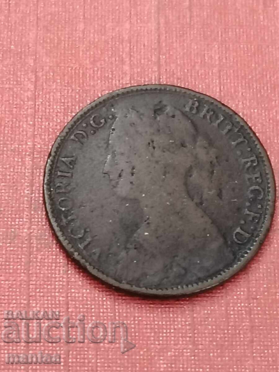 Delivery of 1 farthing 1865